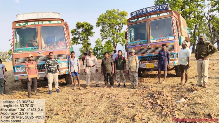 जशपुर: वन विभाग की बड़ी कार्रवाई, जंगल में अवैध बोरवेल खनन करते दो वाहन जब्त